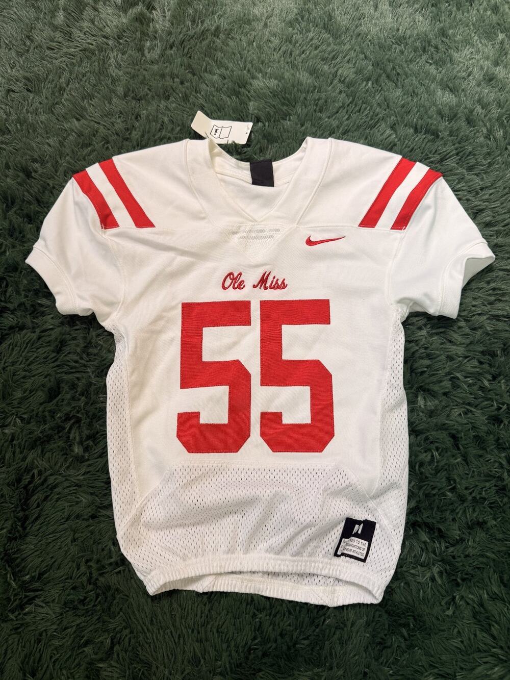 Nike Ole Miss Rebels #55 Football Jersey White Red Women Size M NCAA Fan Apparel